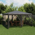 Tenda per Feste con 8 Pareti in Rete Antracite 4x4 m in HDPE