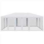 Tenda per Feste con 10 Pareti Laterali in Rete Bianca 6x4m HDPE