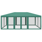 Tenda per Feste con 10 Pareti Laterali in Rete Verde 6x4 m HDPE