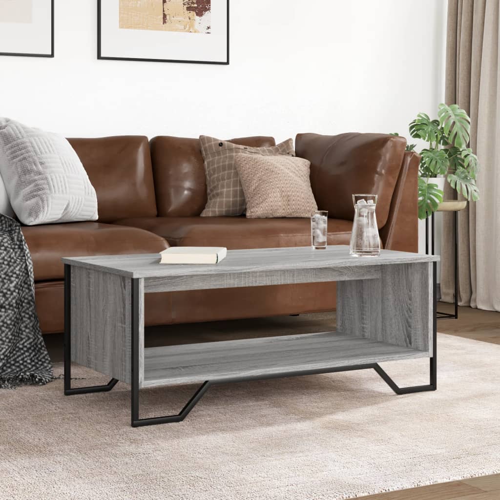 Tavolino da Salotto Grigio Sonoma 100x51x40cm Legno Multistrato