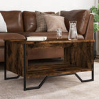 Tavolino da Salotto Rovere Fumo 75x51x40cm in Legno Multistrato
