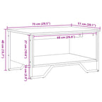 Tavolino da Salotto Rovere Marrone 75x51x40cm Legno Multistrato