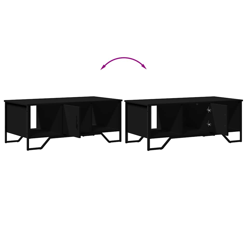 Tavolino da Salotto Nero 100x51x40 cm in Legno Multistrato