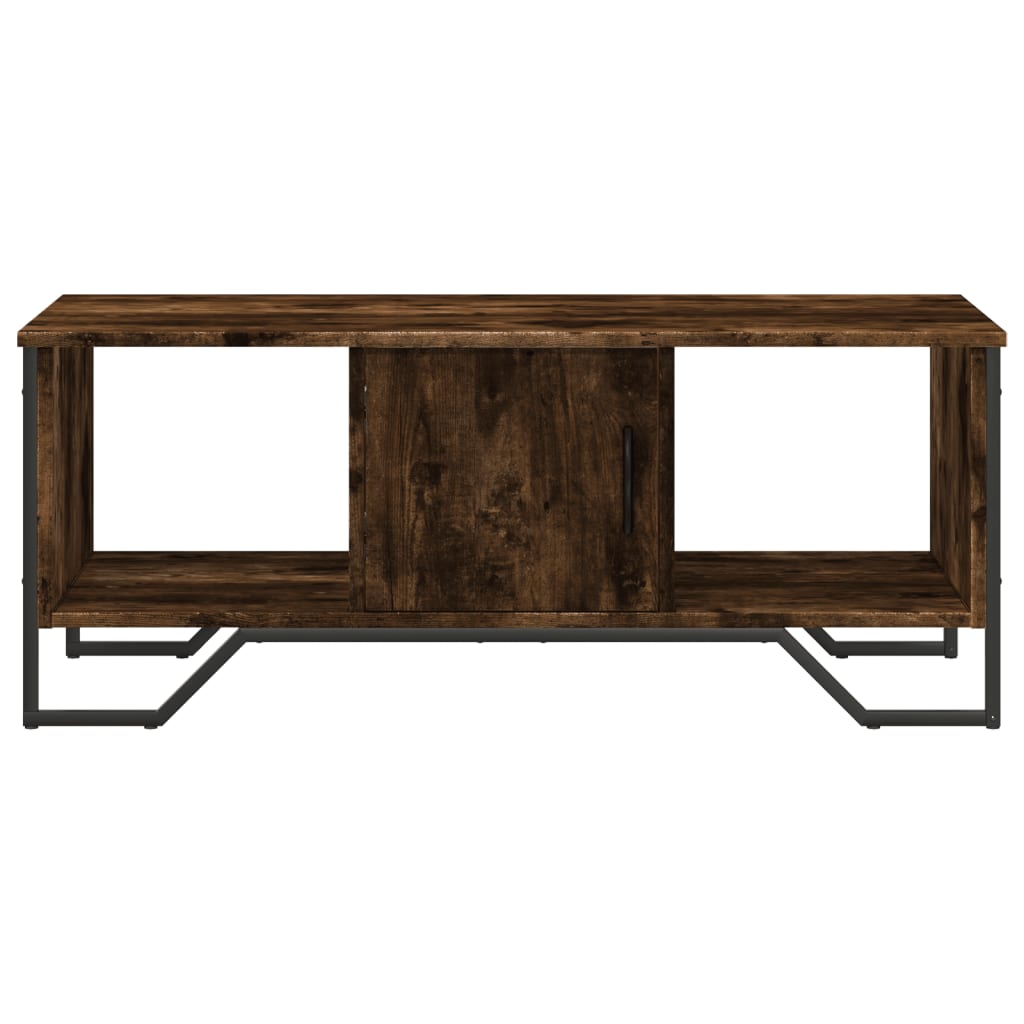 Tavolino da Salotto Rovere Fumo 100x51x40 cm Legno Multistrato