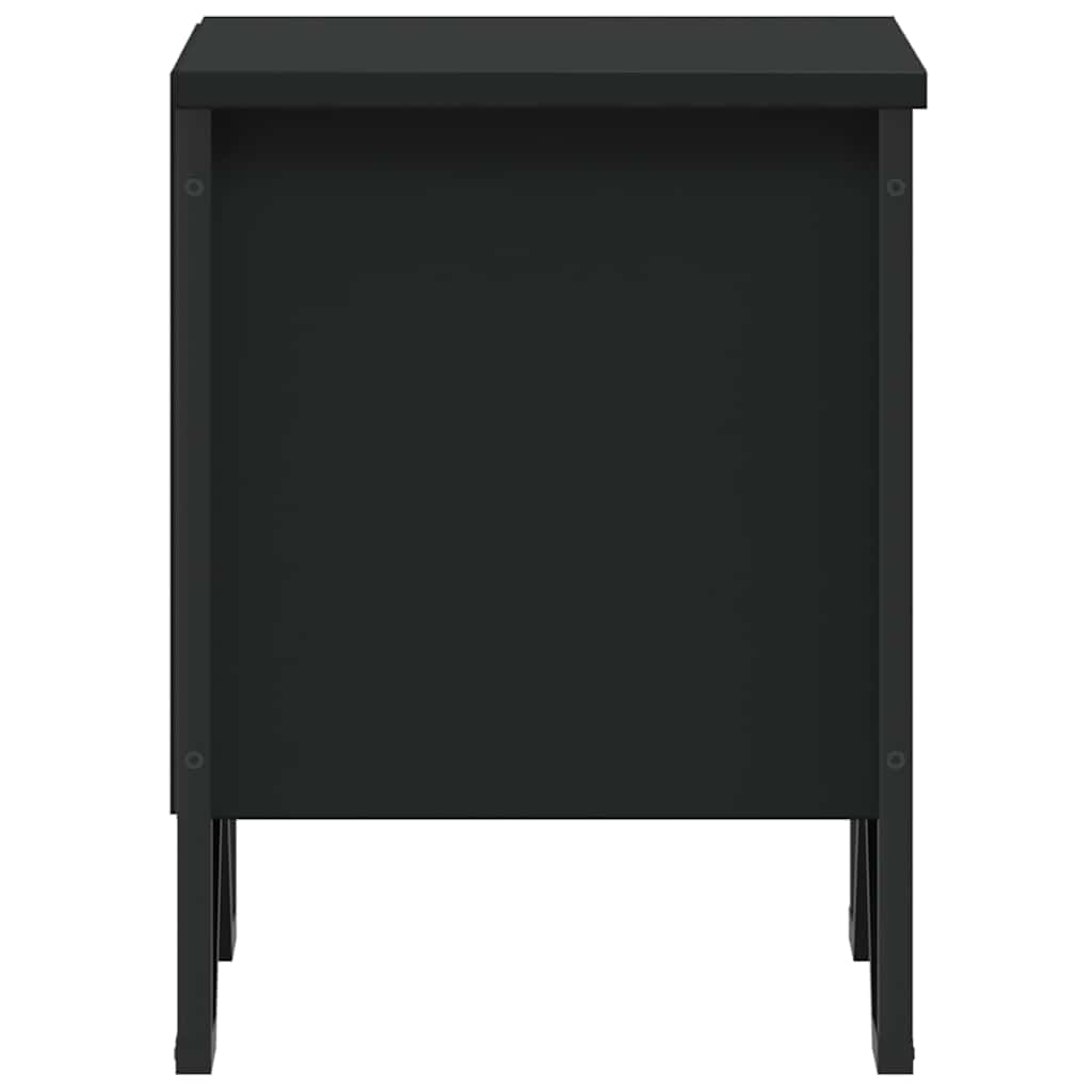 Comodini Neri 2 pz 40x30x40 cm in Truciolato