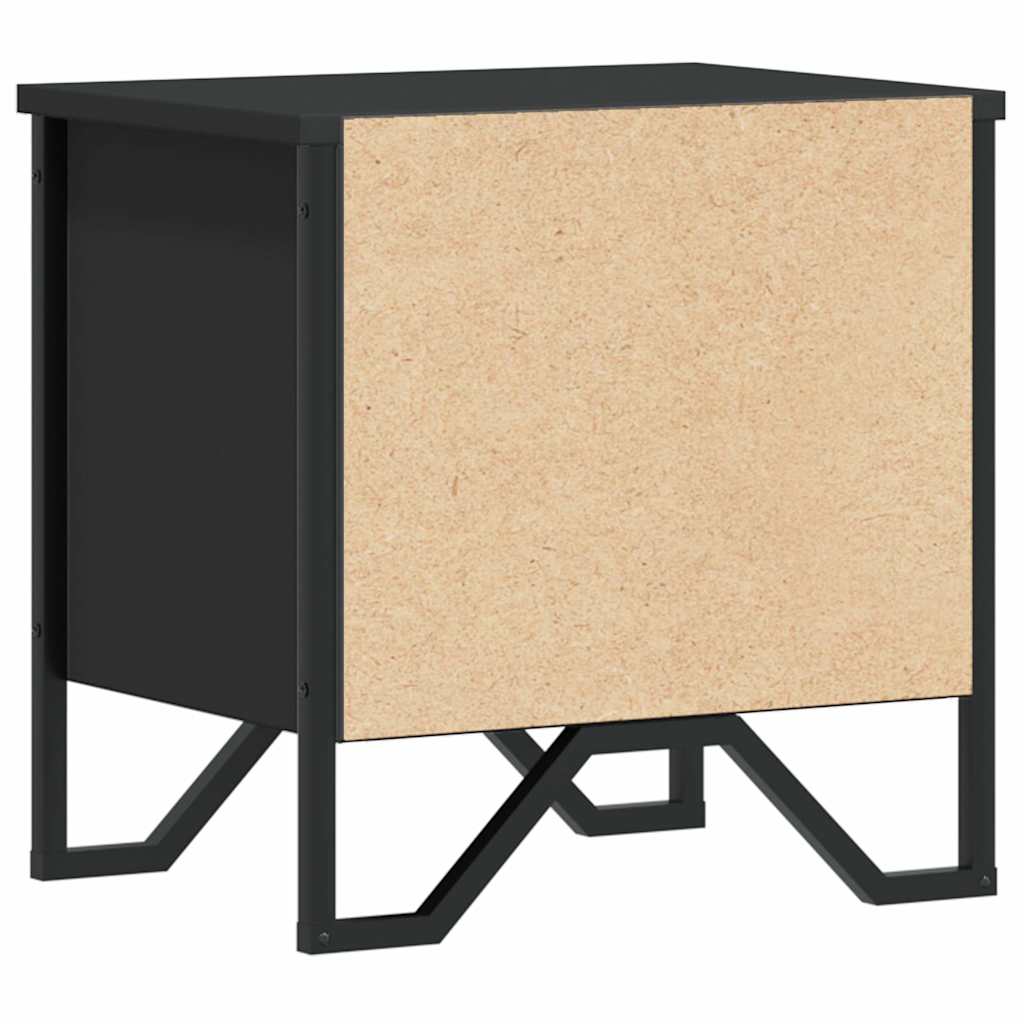 Comodini Neri 2 pz 40x30x40 cm in Truciolato