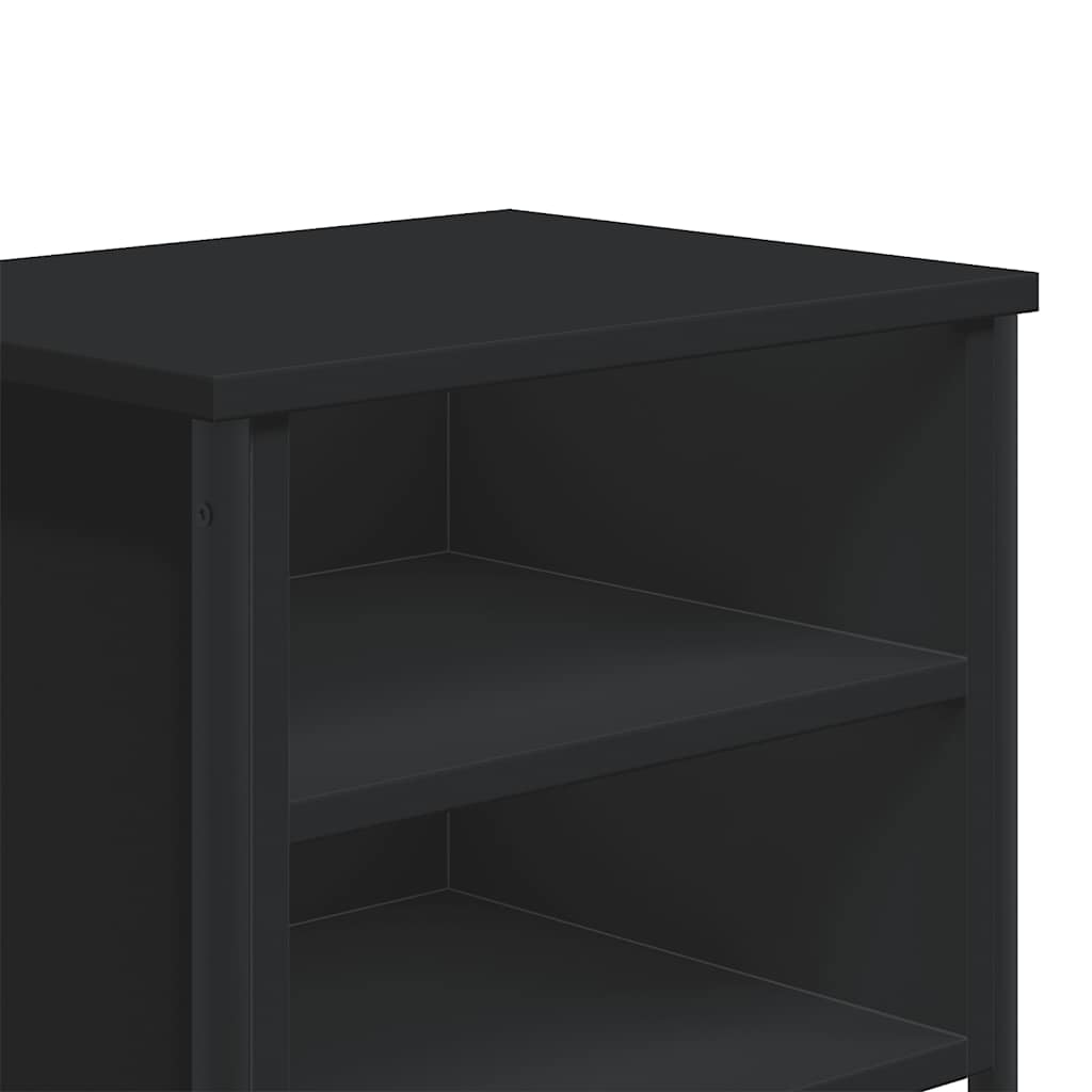 Comodini Neri 2 pz 40x30x40 cm in Truciolato