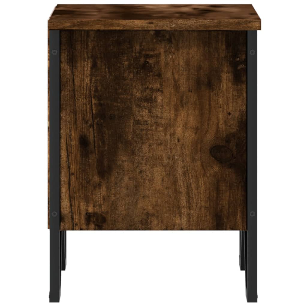 Comodino Rovere Fumo 2pz 40x30x40 cm in Truciolato