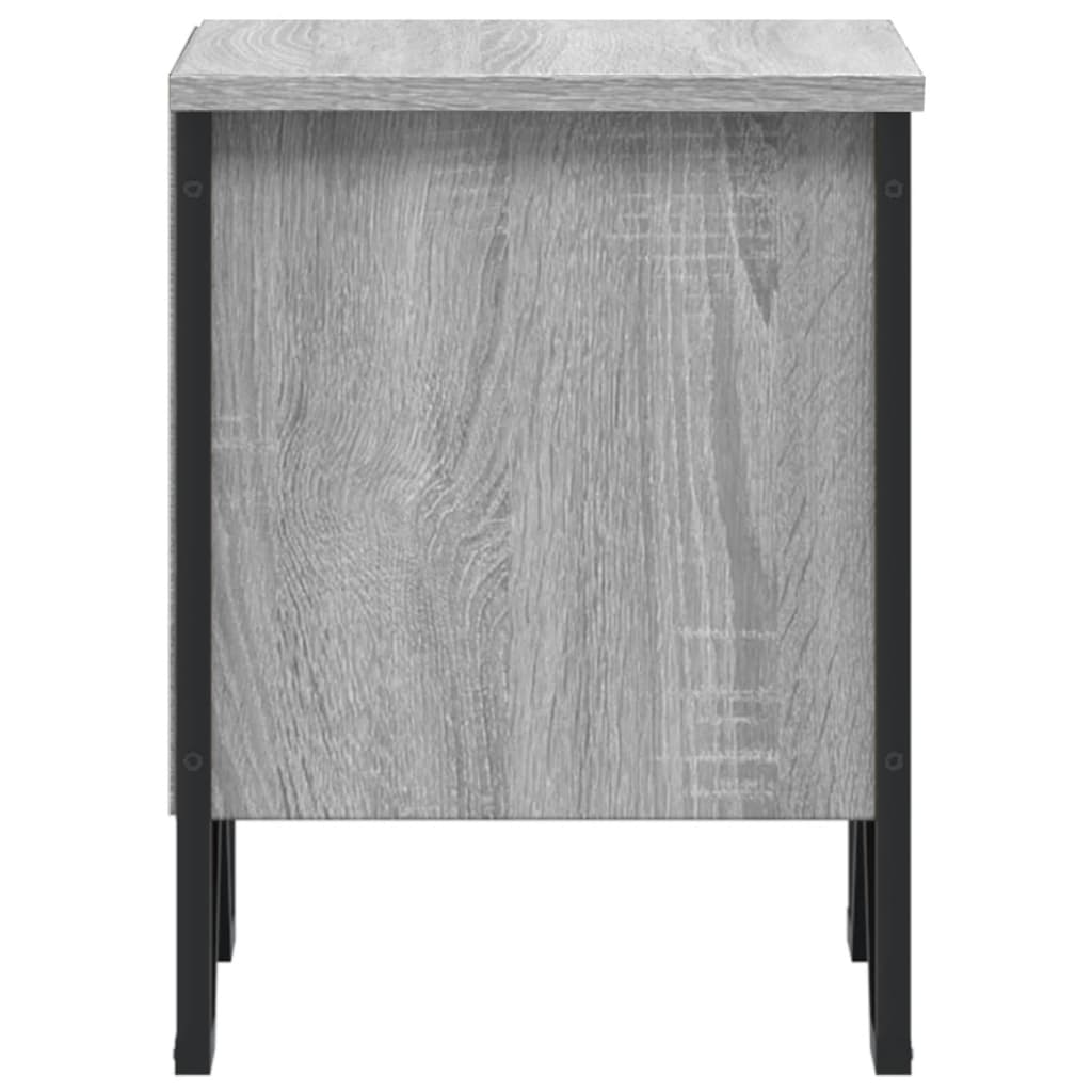 Comodino Grigio Sonoma 40x30x40 cm in Truciolato