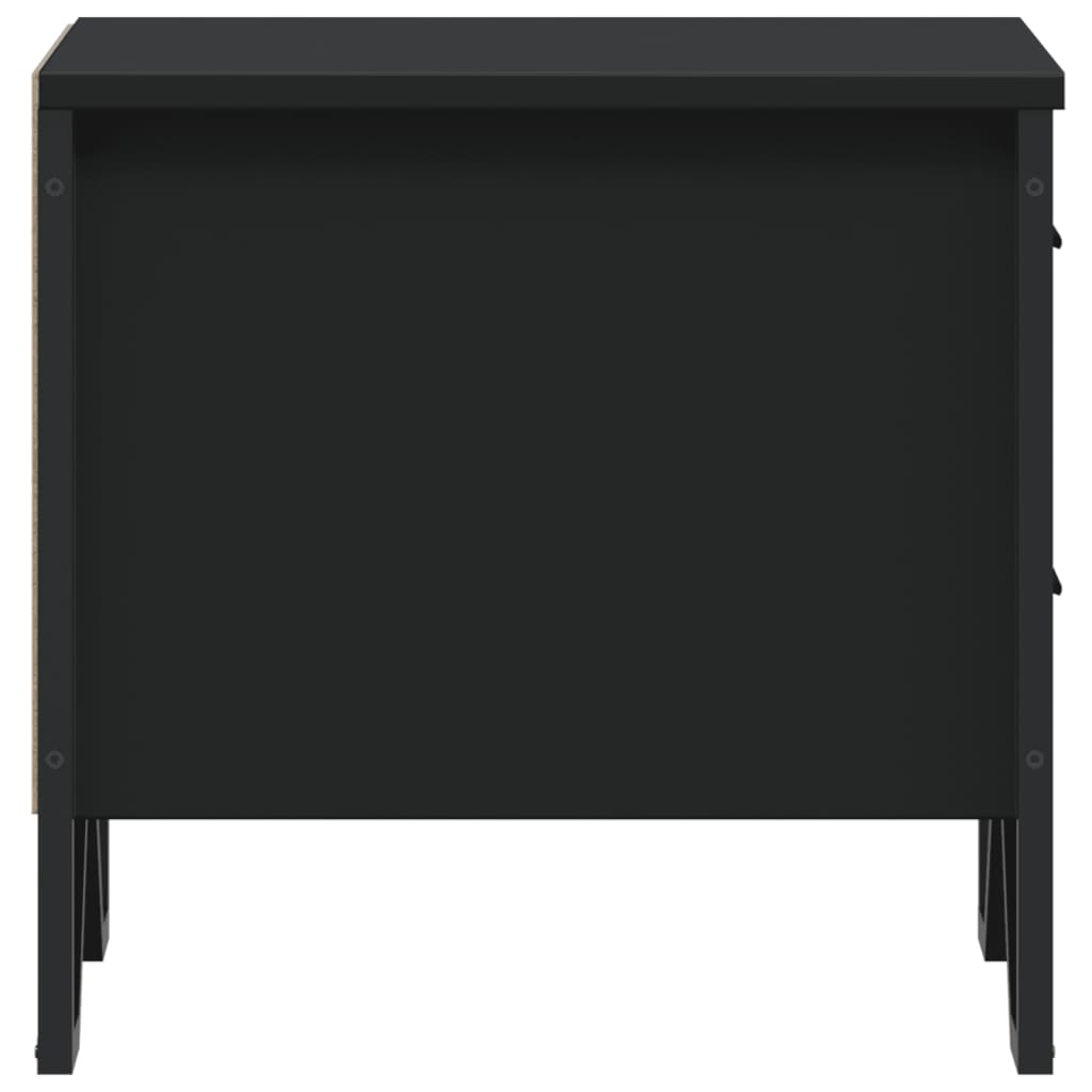 Comodino Nero 40x41x40 cm in Truciolato