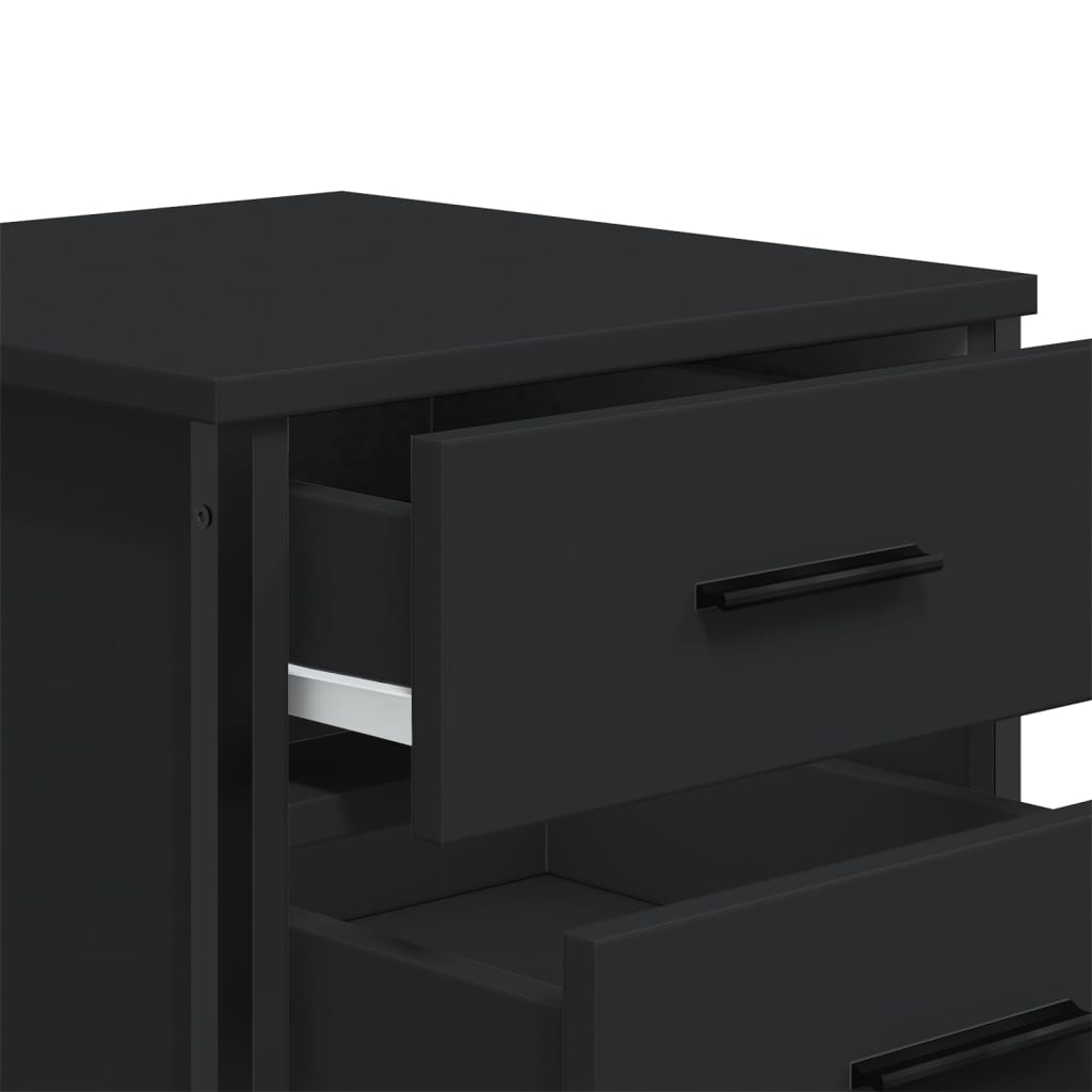 Comodino Nero 40x41x40 cm in Truciolato