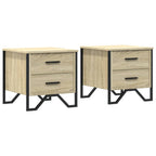 Comodini 2 pz Rovere Sonoma 40x41x40 cm in Legno Multistrato