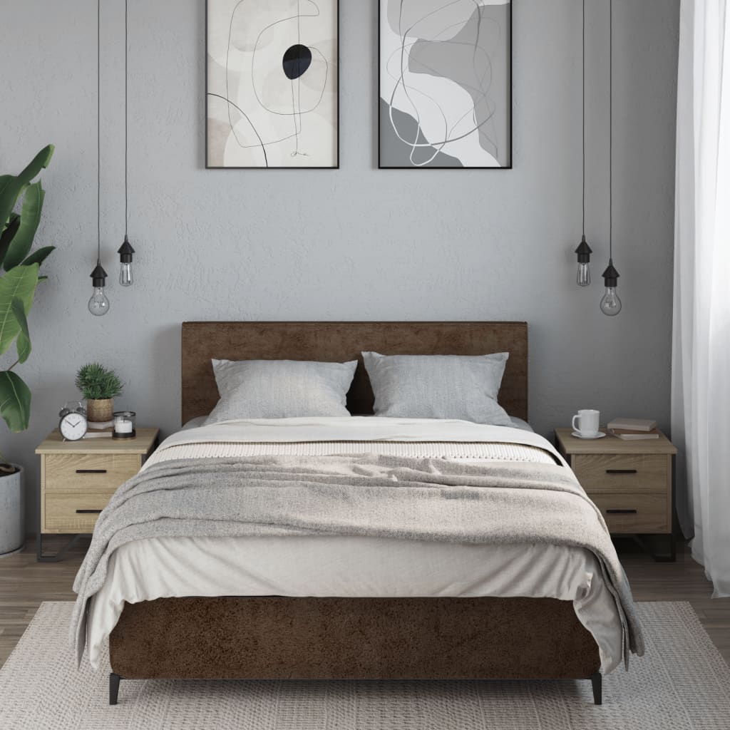 Comodini 2 pz Rovere Sonoma 40x41x40 cm in Legno Multistrato