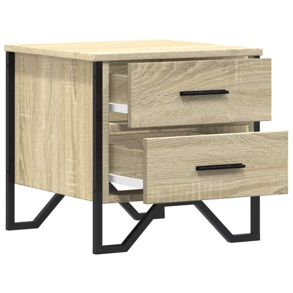 Comodini 2 pz Rovere Sonoma 40x41x40 cm in Legno Multistrato