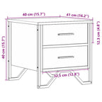 Comodini 2 pz Rovere Sonoma 40x41x40 cm in Legno Multistrato