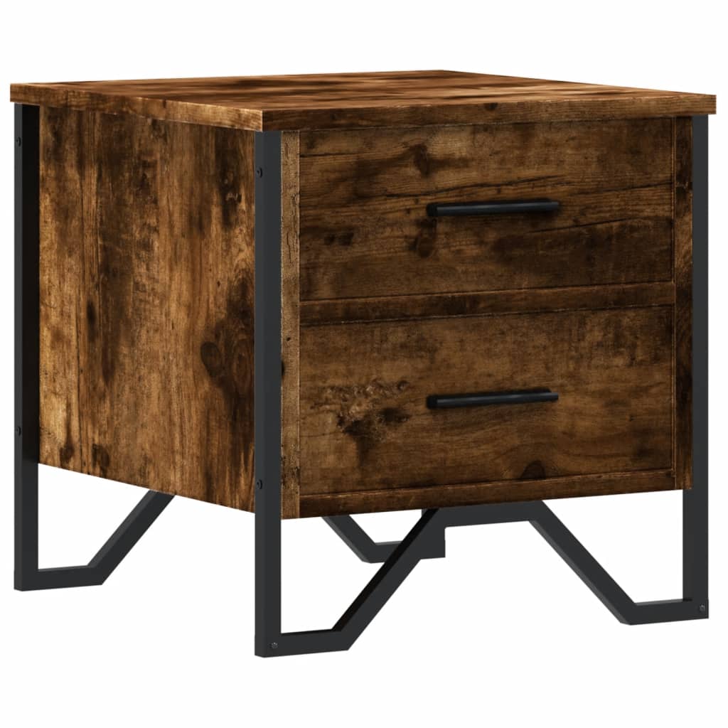 Comodino Rovere Fumo 40x41x40 cm in Truciolato