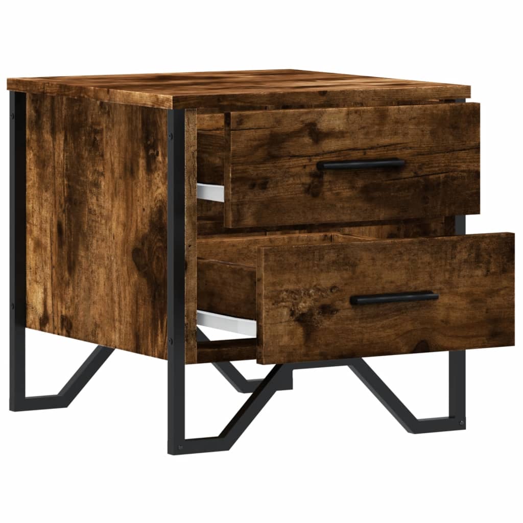 Comodino Rovere Fumo 40x41x40 cm in Truciolato