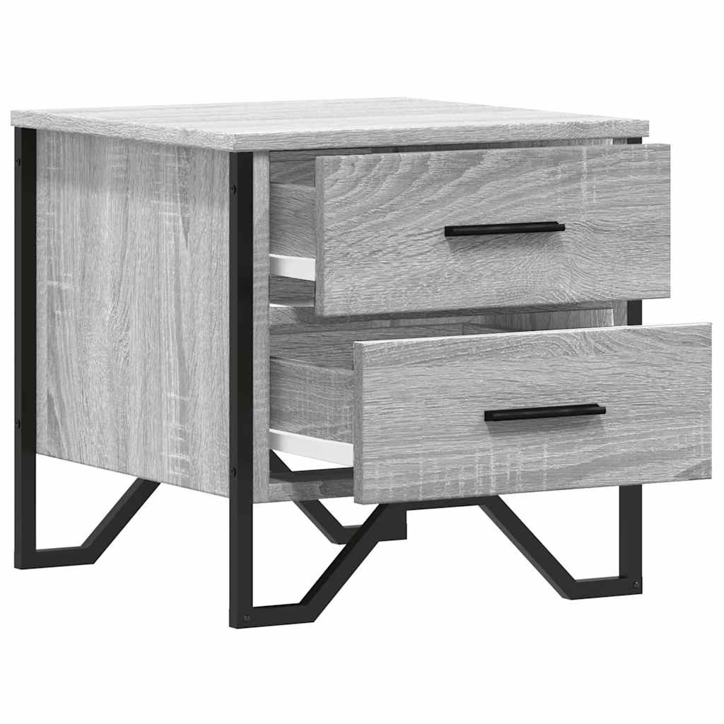 Comodino Grigio Sonoma 40x41x40 cm in Truciolato