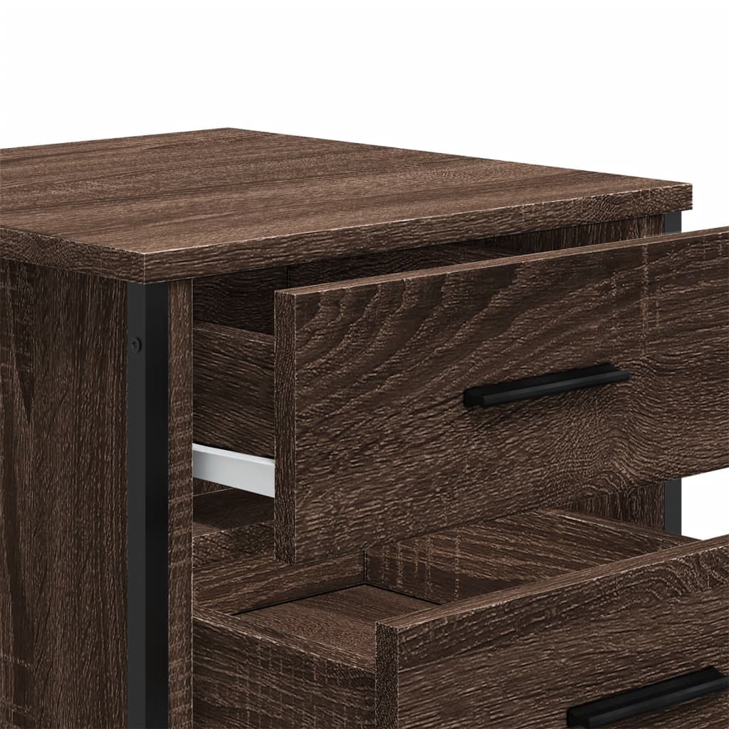 Comodini 2 pz Rovere Marrone 40x41x40 cm in Legno Multistrato