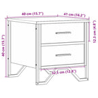 Comodini 2 pz Rovere Marrone 40x41x40 cm in Legno Multistrato
