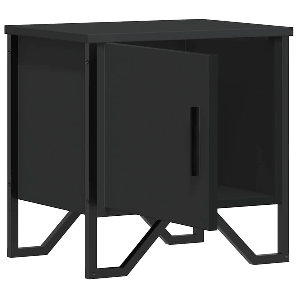 Comodino Nero 40x30x40 cm in Legno Multistrato