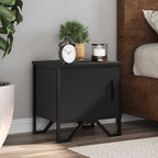 Comodino Nero 40x30x40 cm in Legno Multistrato