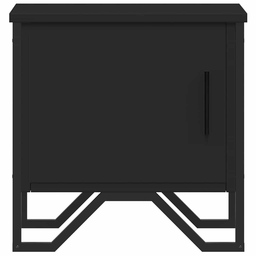 Comodini Neri 2 pz 40x30x40 cm in Legno Multistrato