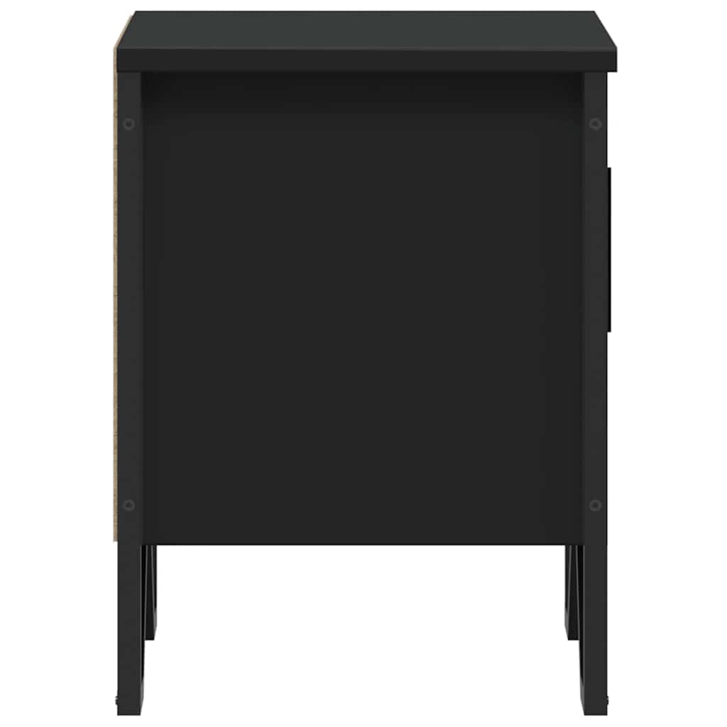 Comodini Neri 2 pz 40x30x40 cm in Legno Multistrato