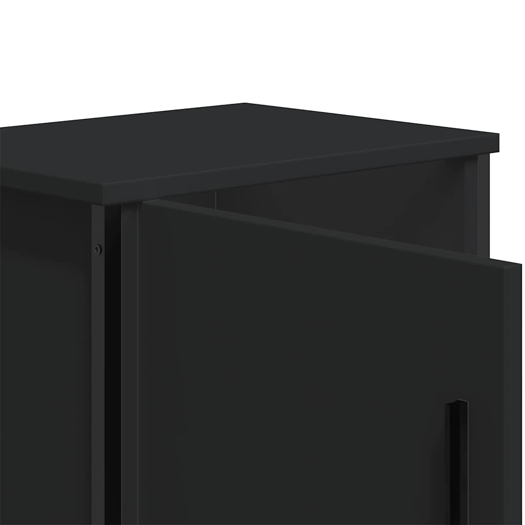 Comodini Neri 2 pz 40x30x40 cm in Legno Multistrato