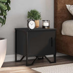 Comodini Neri 2 pz 40x30x40 cm in Legno Multistrato