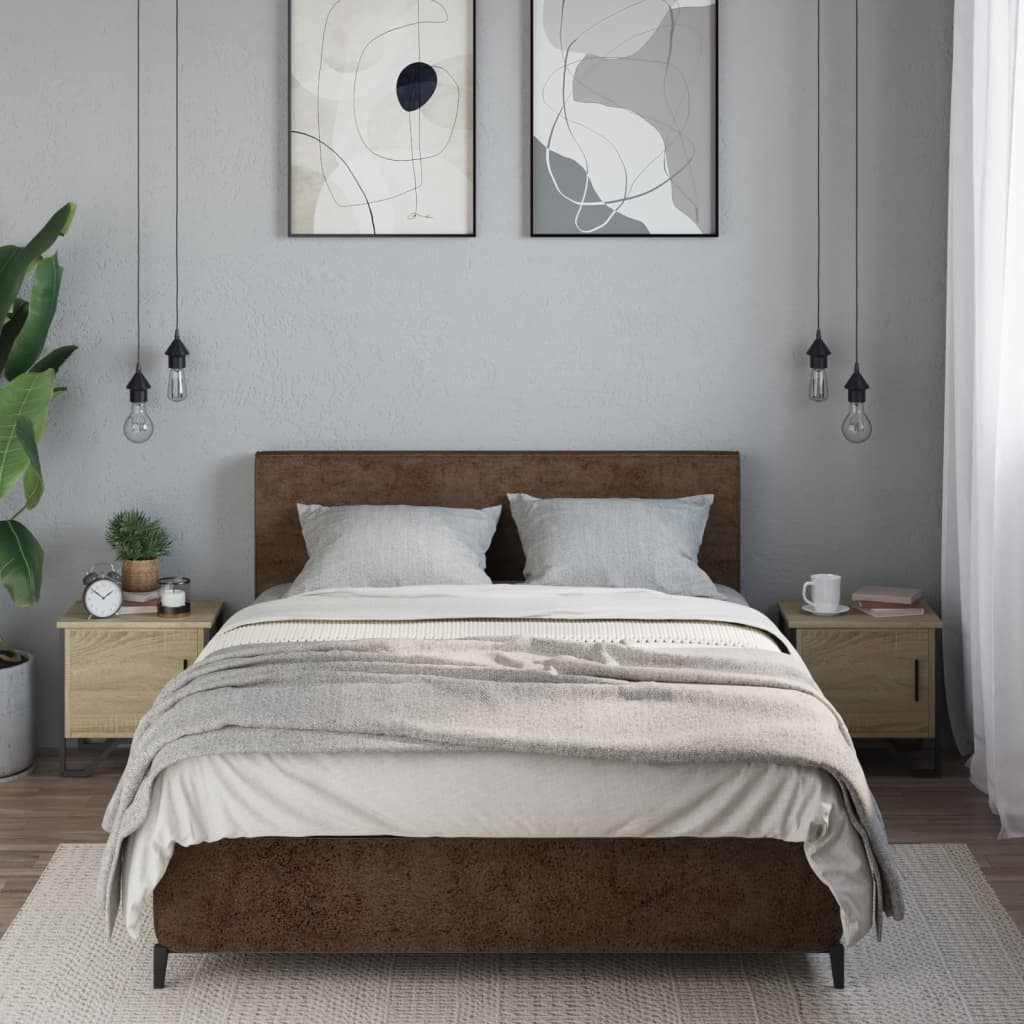 Comodini Rovere Sonoma 2 pz 40x30x40 cm in Legno Multistrato