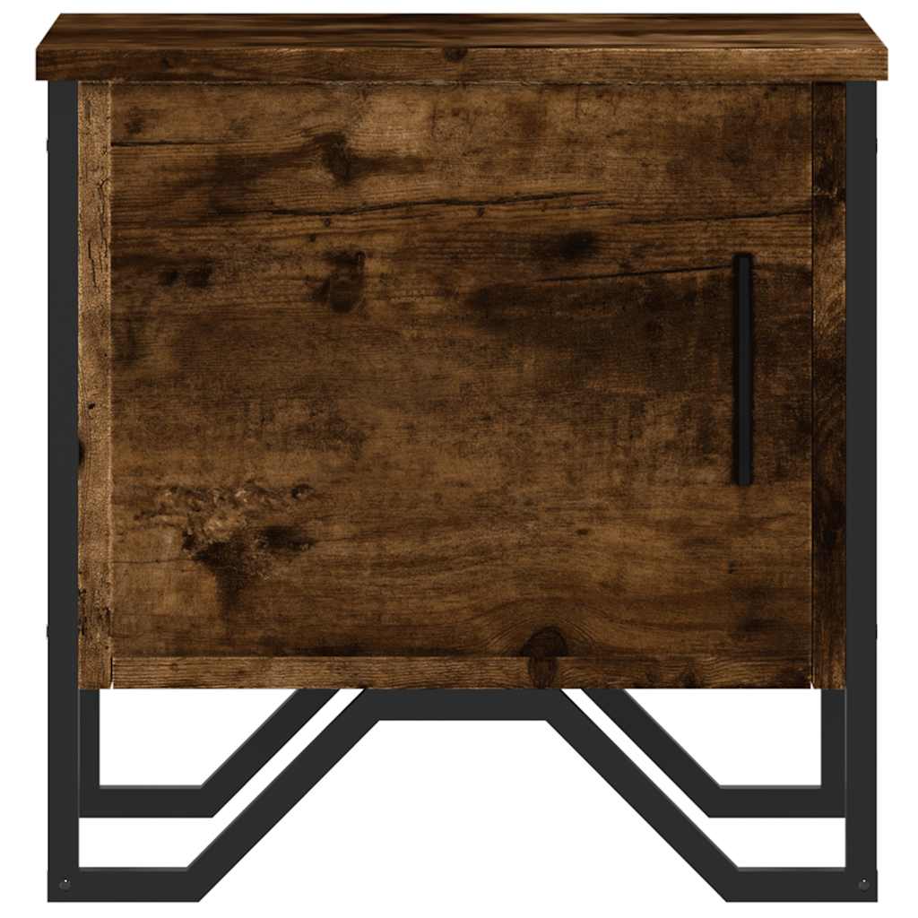 Comodini 2pz Rovere Fumo 40x30x40 cm in Truciolato