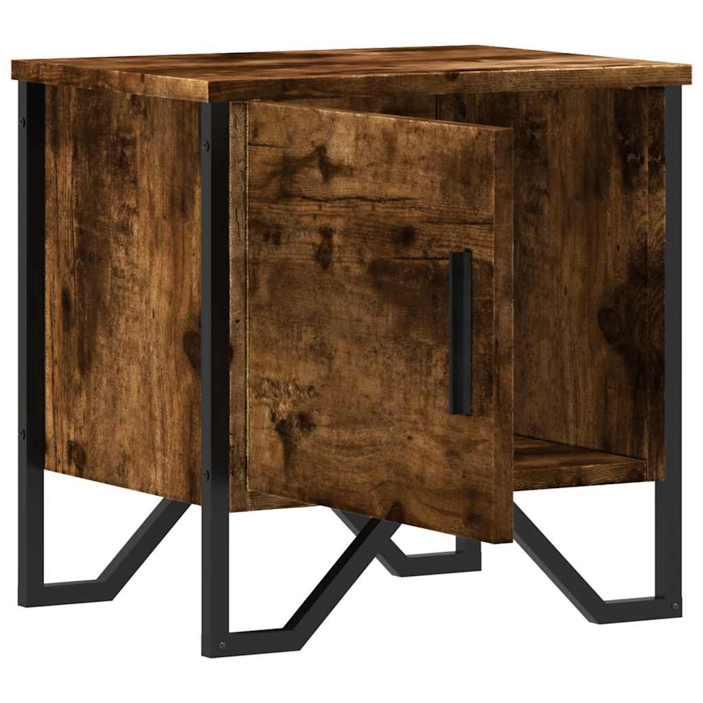 Comodini 2pz Rovere Fumo 40x30x40 cm in Truciolato