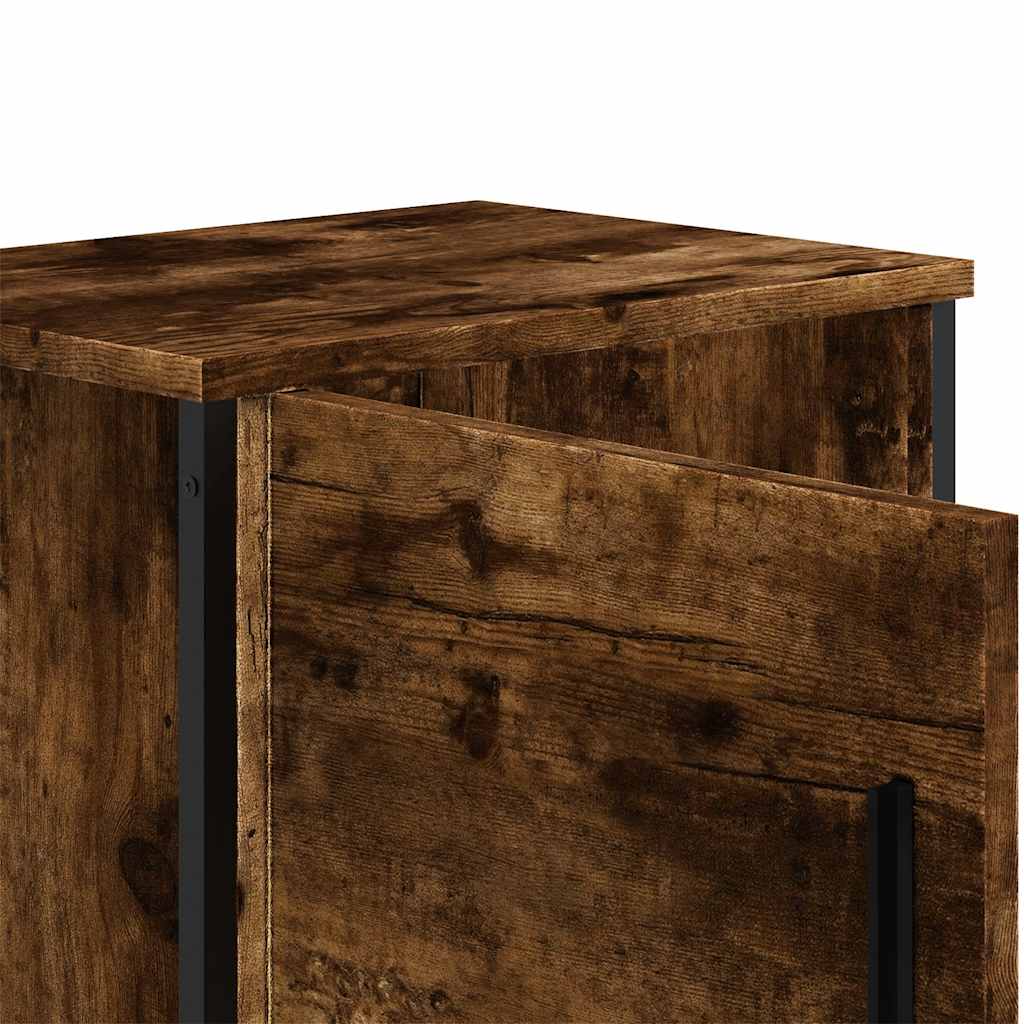Comodini 2pz Rovere Fumo 40x30x40 cm in Truciolato