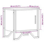 Comodini 2pz Rovere Fumo 40x30x40 cm in Truciolato
