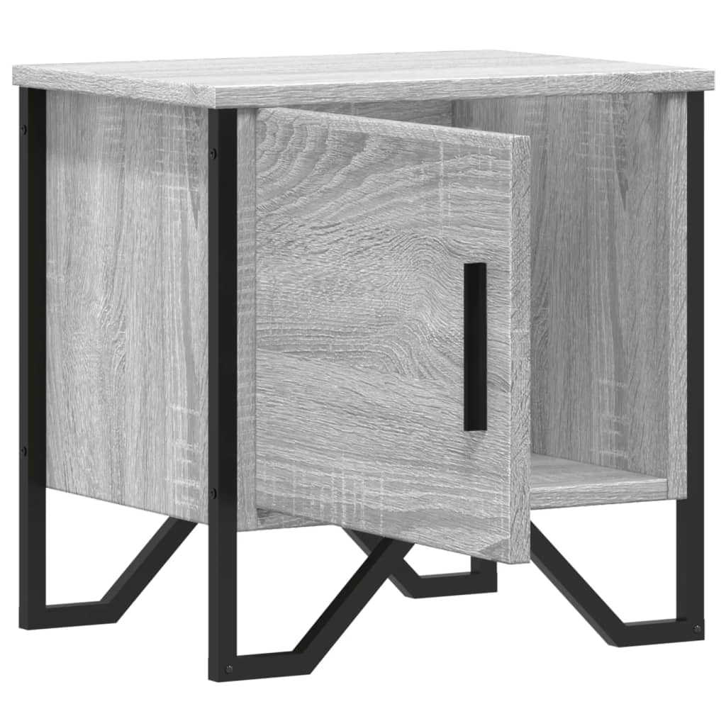 Comodino Grigio Sonoma 40x30x40 cm in Truciolato