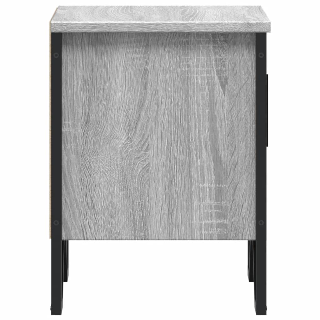 Comodino Grigio Sonoma 40x30x40 cm in Truciolato