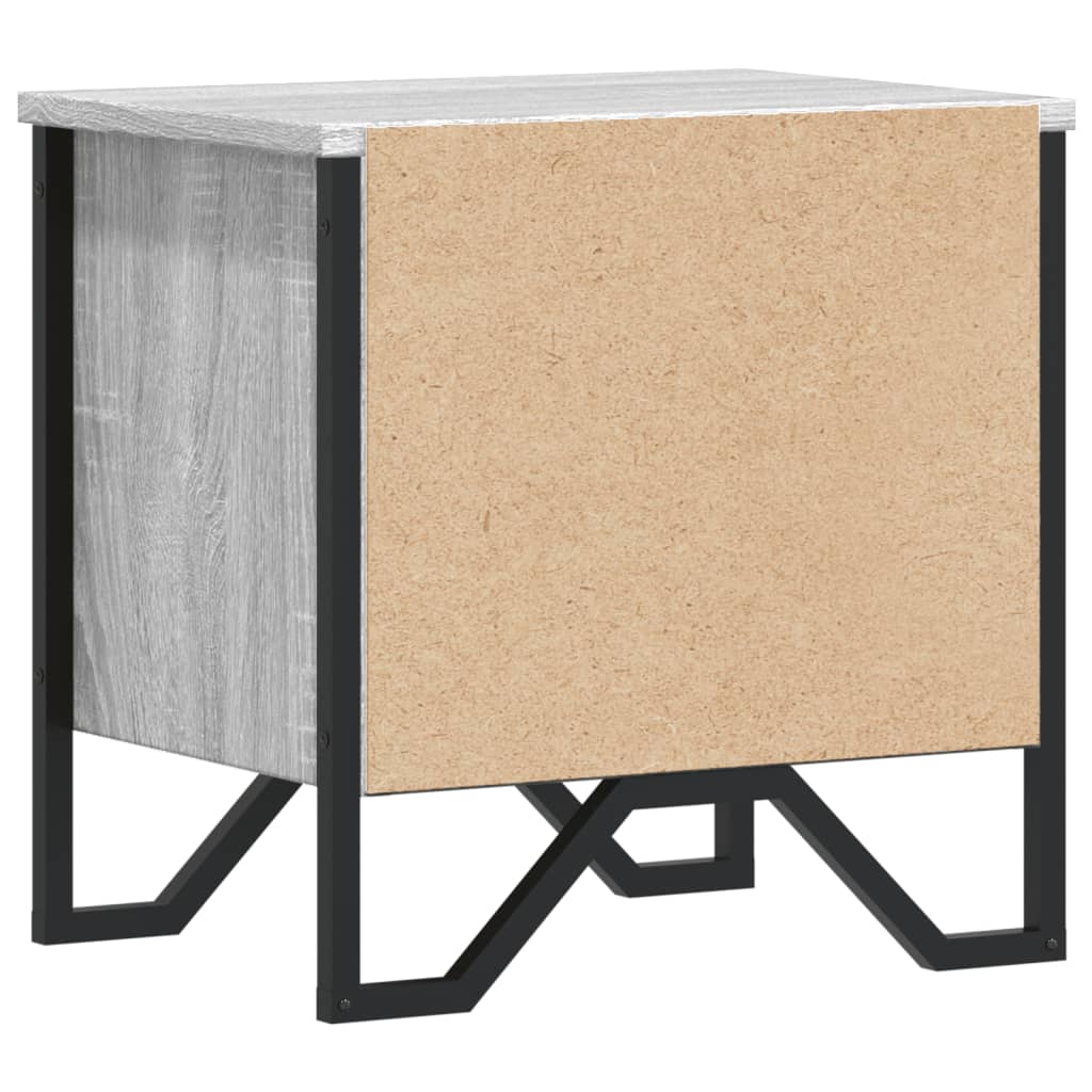 Comodino Grigio Sonoma 40x30x40 cm in Truciolato