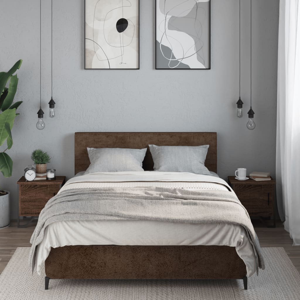 Comodini 2pz Rovere Marrone 40x30x40 cm in Truciolato