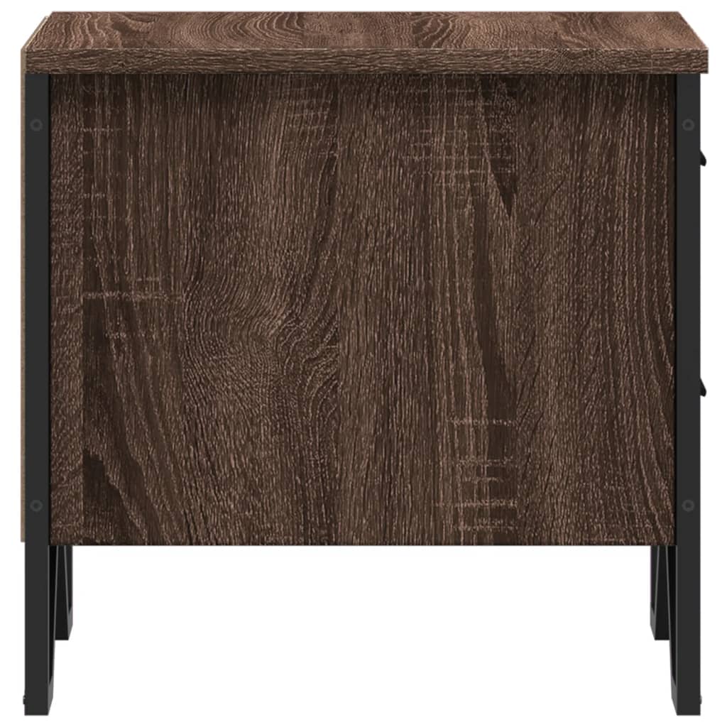 Comodini 2pz Rovere Marrone 40x30x40 cm in Truciolato