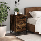 Comodino Rovere Fumo 40x41x60 cm in Legno Multistrato