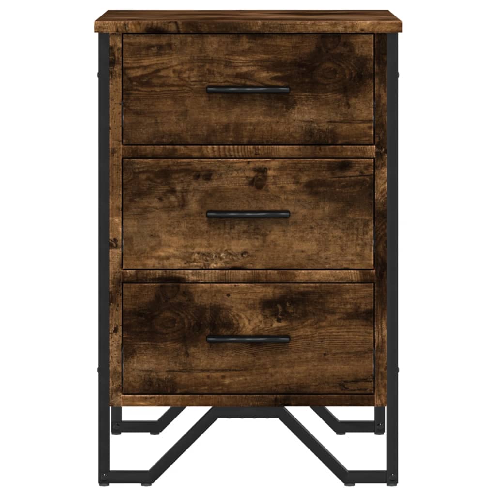 Comodino Rovere Fumo 40x41x60 cm in Legno Multistrato