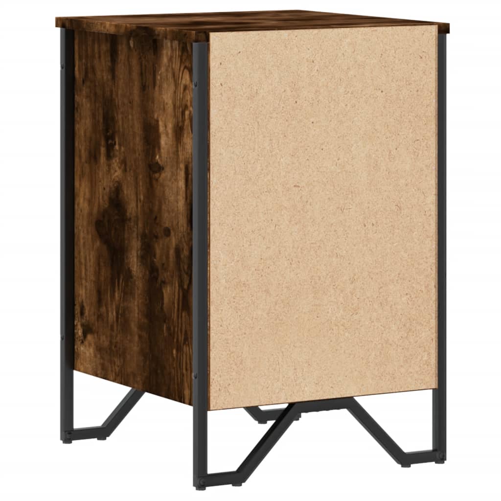 Comodino Rovere Fumo 40x41x60 cm in Legno Multistrato