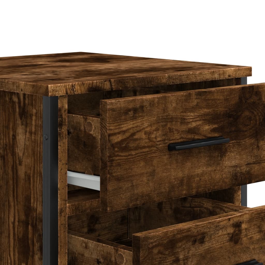Comodino Rovere Fumo 40x41x60 cm in Legno Multistrato