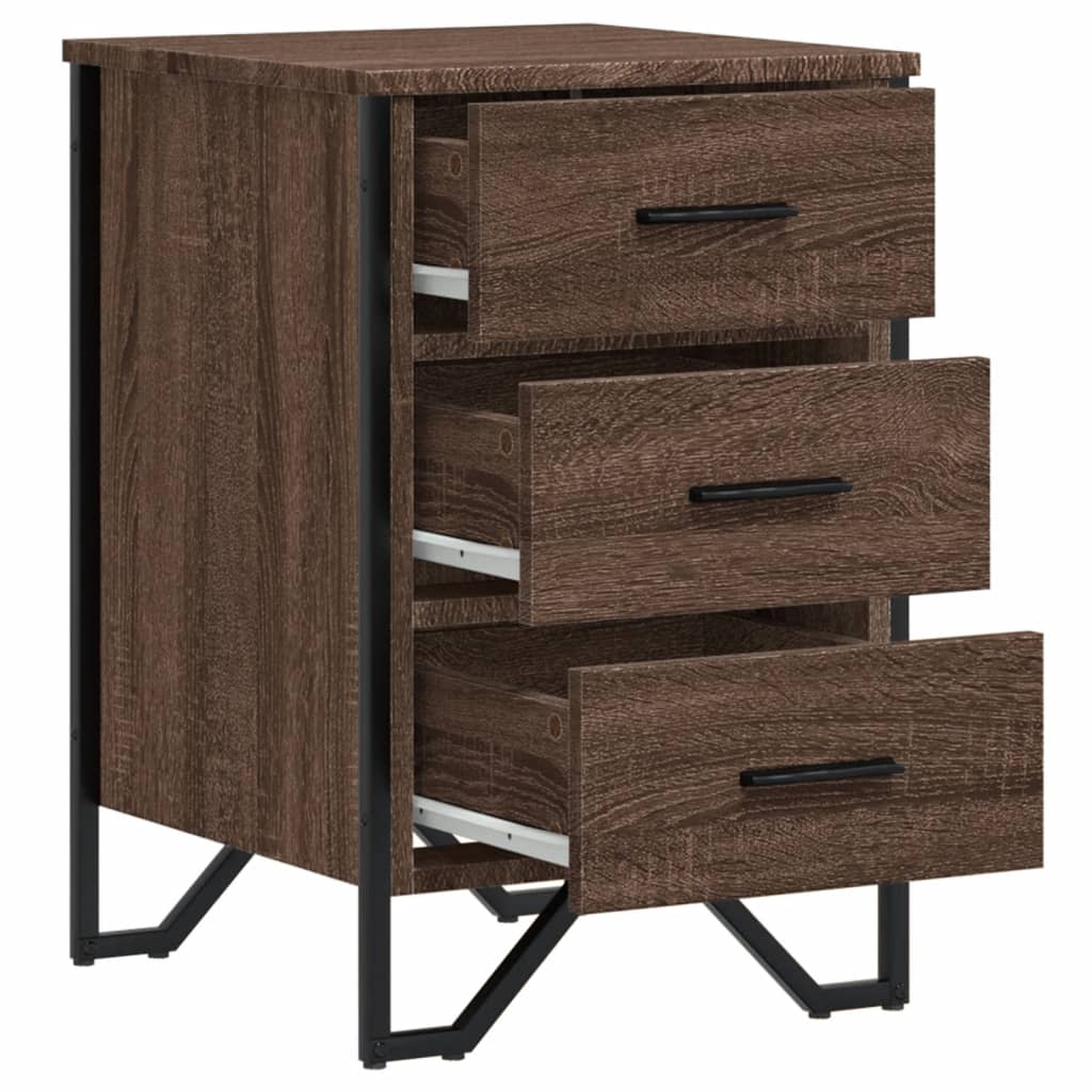 Comodino Rovere Marrone 40x41x60 cm in Legno Multistrato