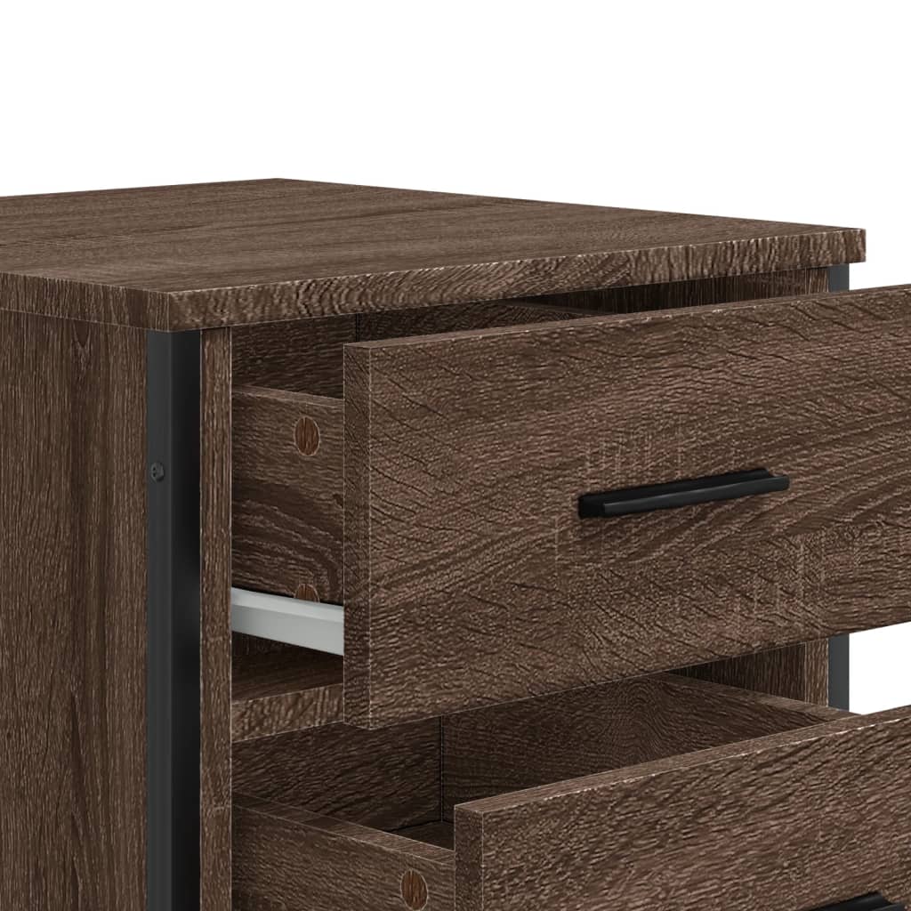Comodino Rovere Marrone 40x41x60 cm in Legno Multistrato