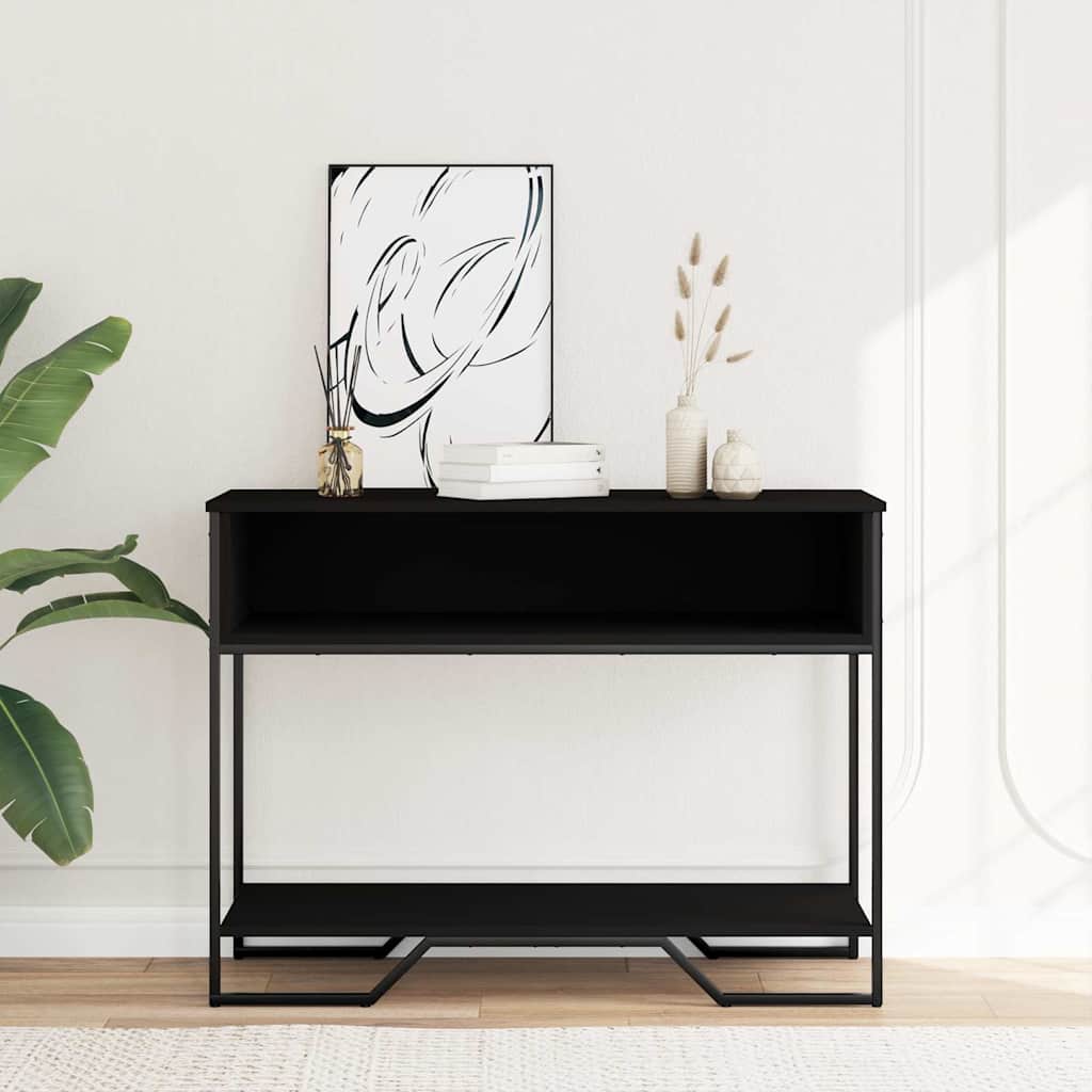 Tavolo Consolle Nero 100x35x74,5 cm in Truciolato