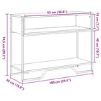 Tavolo Consolle Nero 100x35x74,5 cm in Truciolato