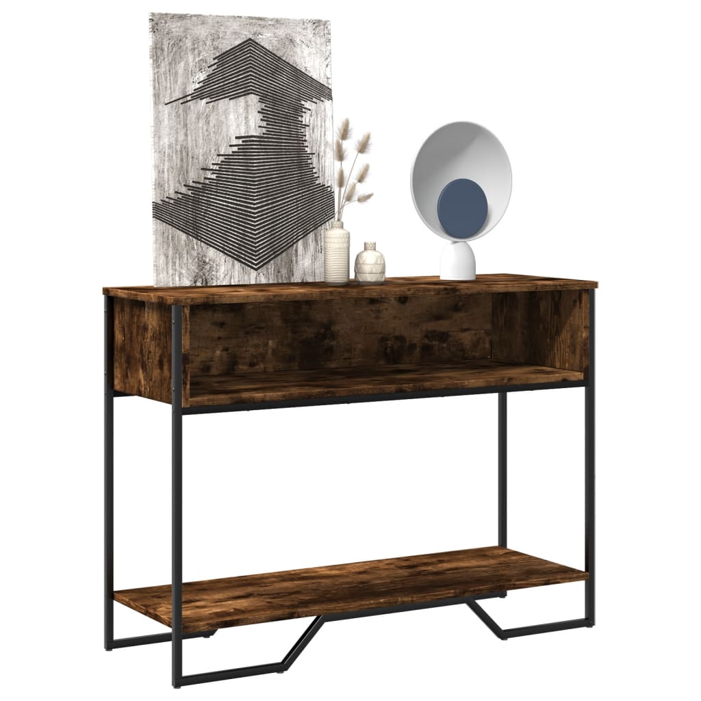 Tavolo Consolle Rovere Fumo 100x35x74,5 cm in Truciolato