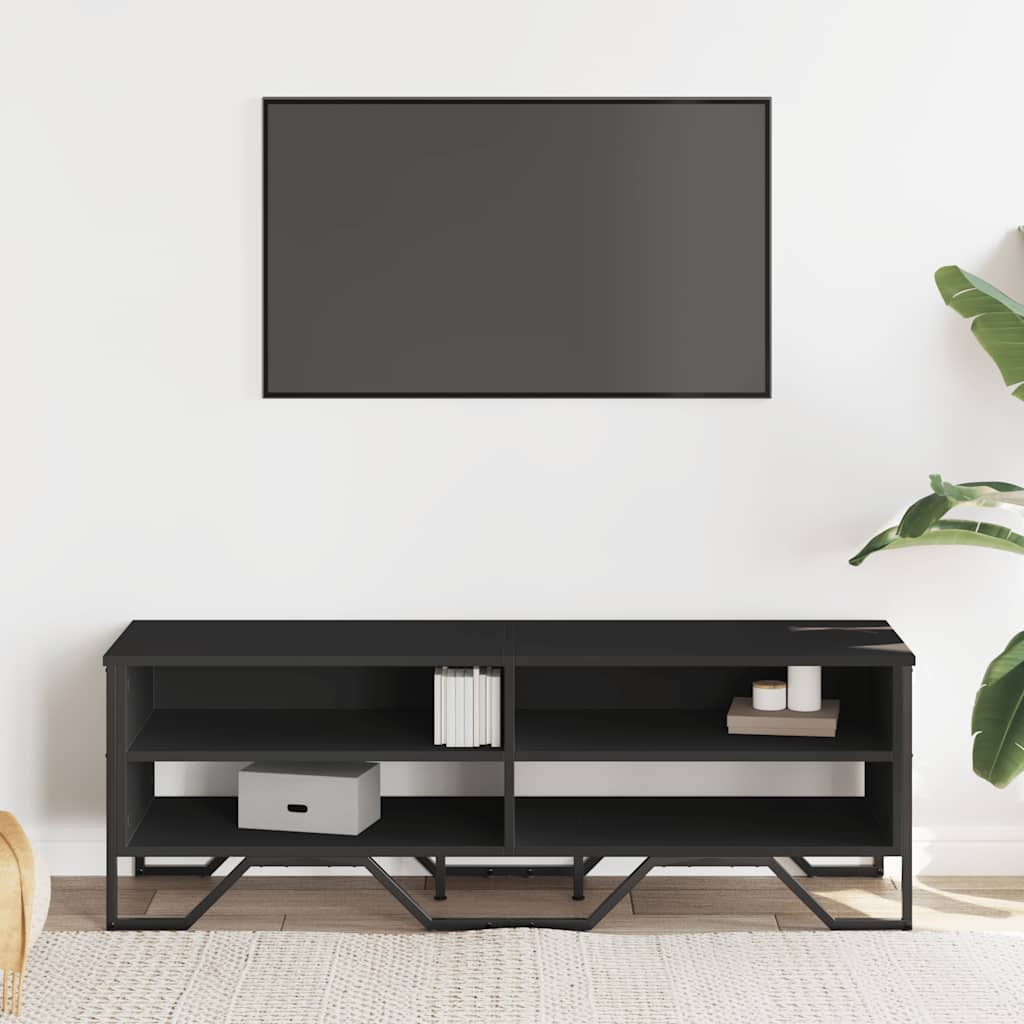 Mobile Porta TV Nero 122x34x41 cm in Legno Multistrato